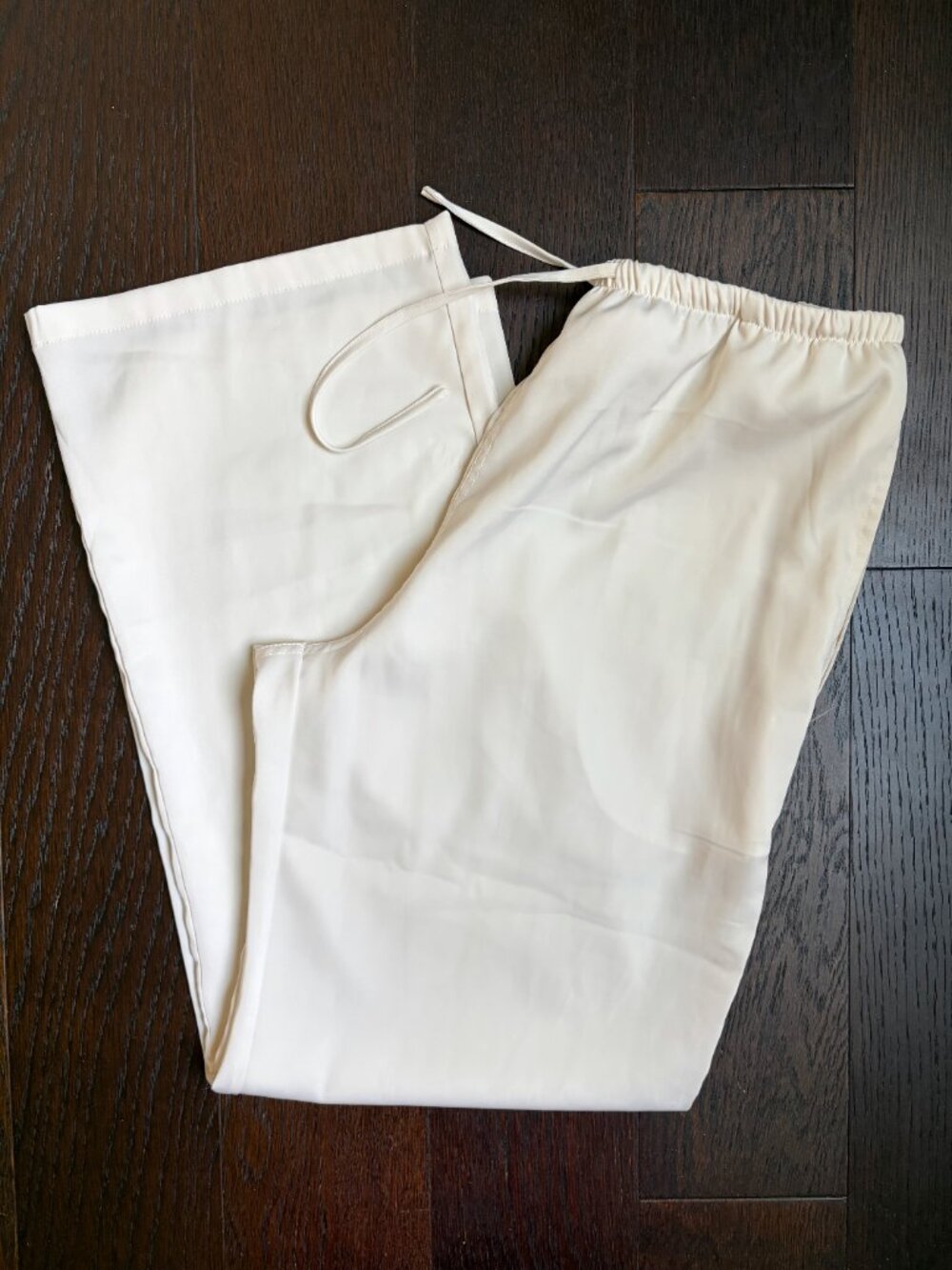 John Galt Cream Anastasia Tie Satin Sweatpants (Cream) - One Size